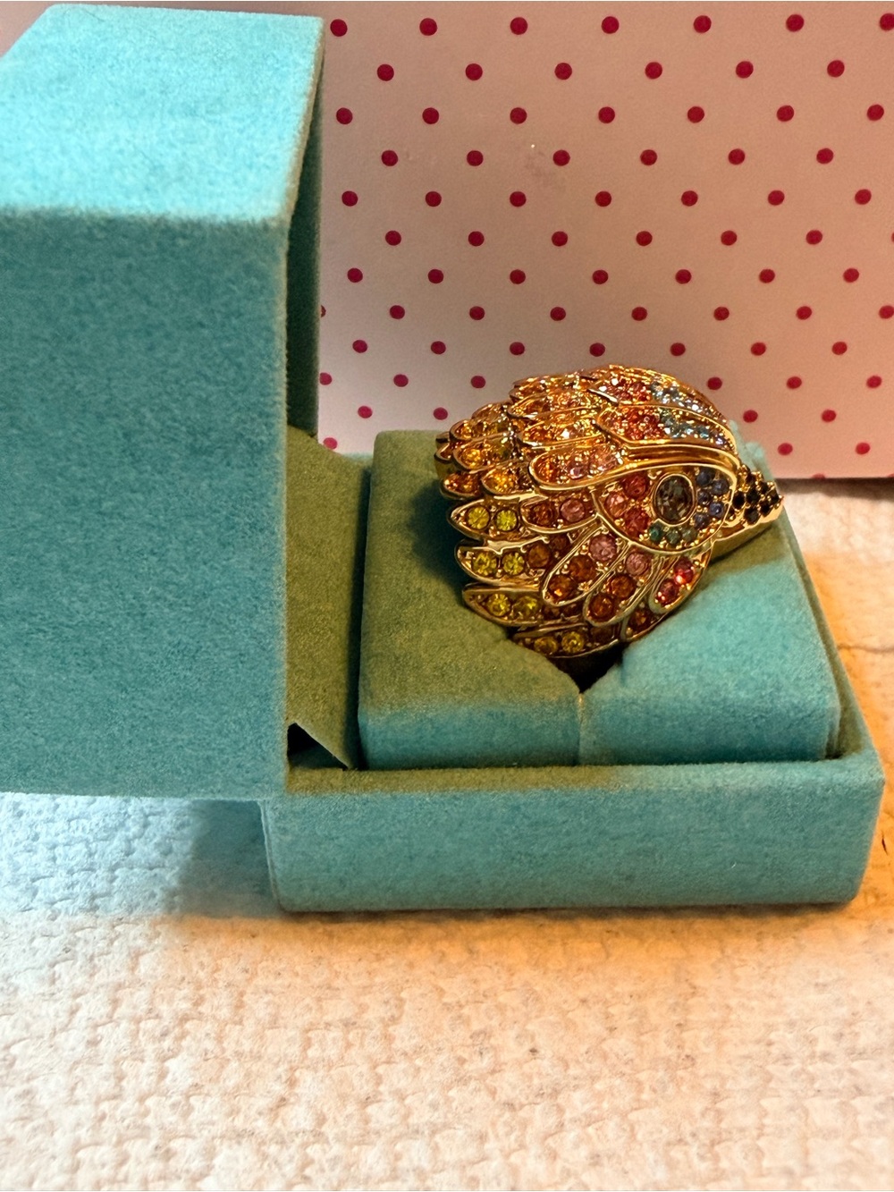 Kurt Geiger Rainbow Eagle Statement Ring size 8
